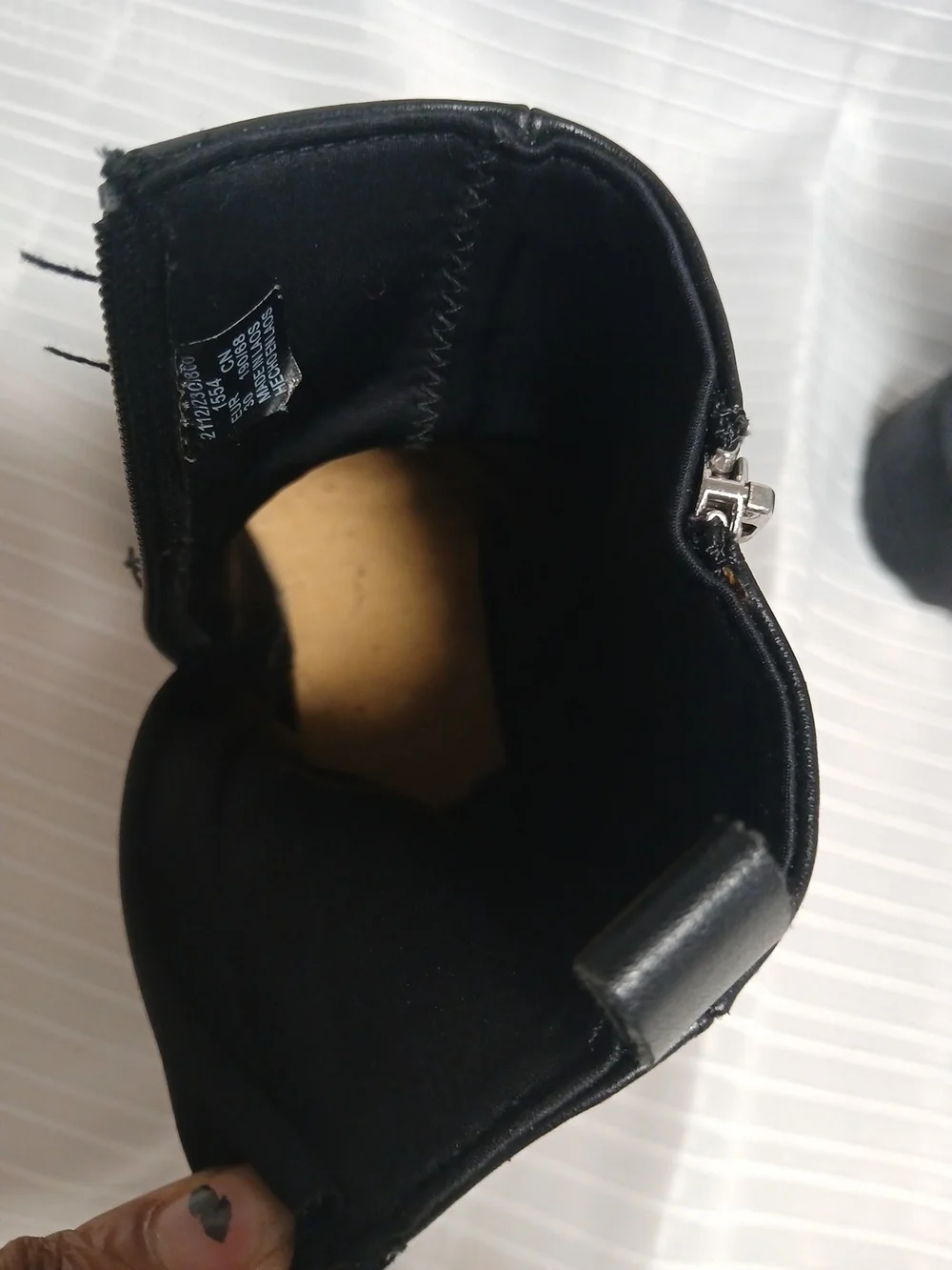 Zara Black Chunky Platform Kids Boots with Silver Zipper